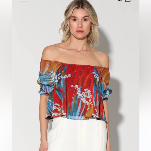 NWT Walter Baker Drea Top, Rio Palm size M - Picture 3 of 11